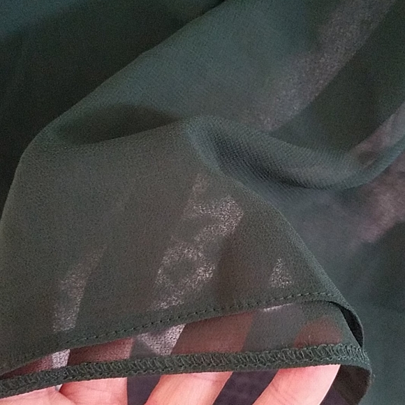 Pins And Needles Sheer Green Tee Blouse Medium - Picture 6 of 7